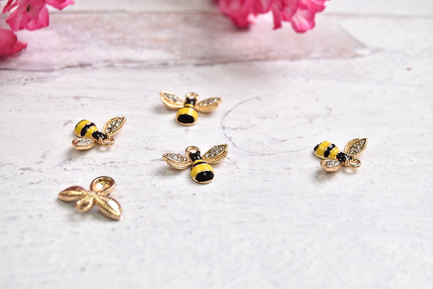 Mini Bumblebee Charm – Rhinestone Wings – Set of 5 – The Ornament Girl ...