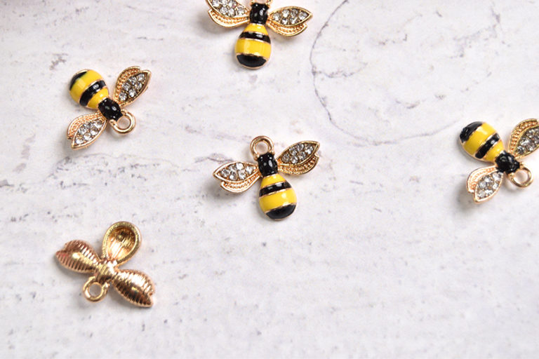 Mini Bumblebee Charm – Rhinestone Wings – Set of 5 – The Ornament Girl ...