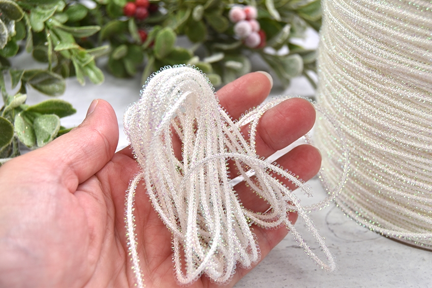 Iridescent Angel String – White – By the Yard – The Ornament Girl's Market