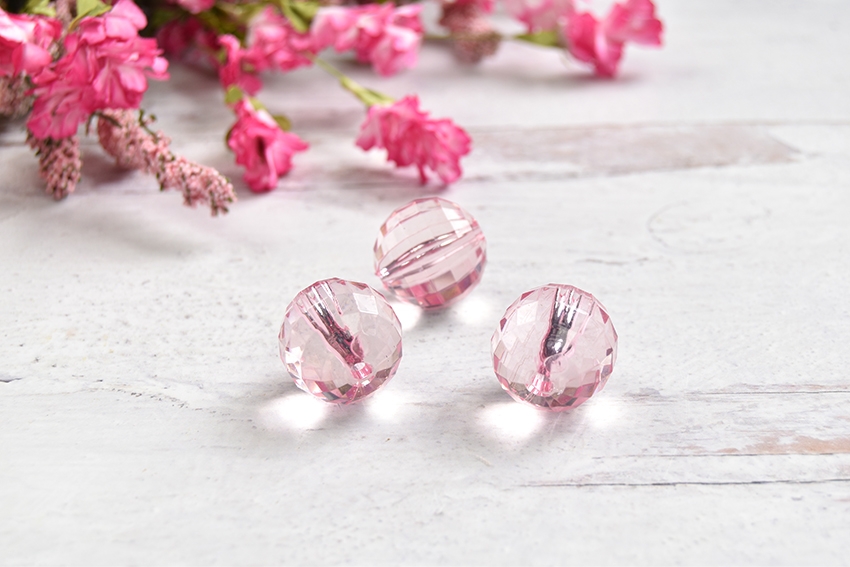 Large Blush Pink faceted beads - acrylic pink beads for jewelry making –  Swoon & Shimmer