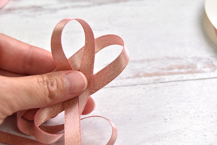 Blush Pink Satin Radiance Ribbon with Gold Shimmer - By the Yard