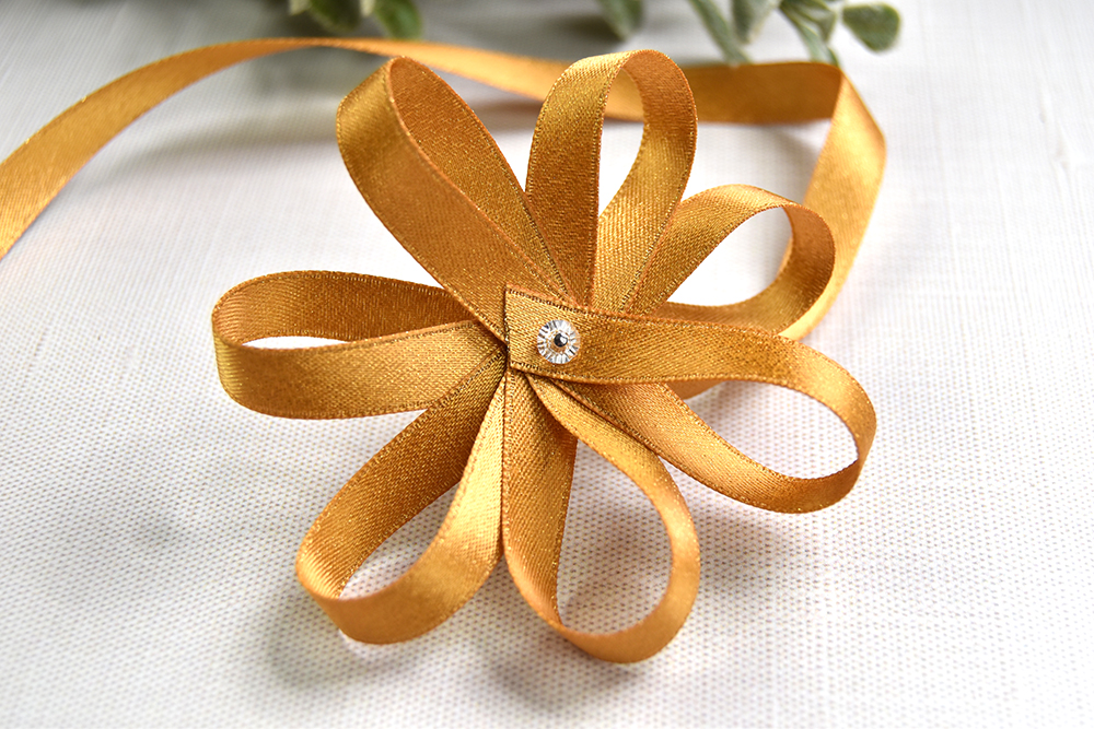 Harvest Satin Radiance Ribbon with Gold Shimmer - By the Yard
