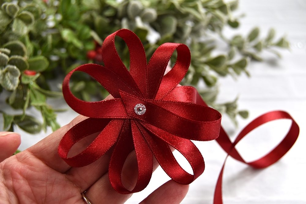 Christmas Red Satin Radiance Ribbon with Gold Shimmer – By the Yard – The  Ornament Girl's Market