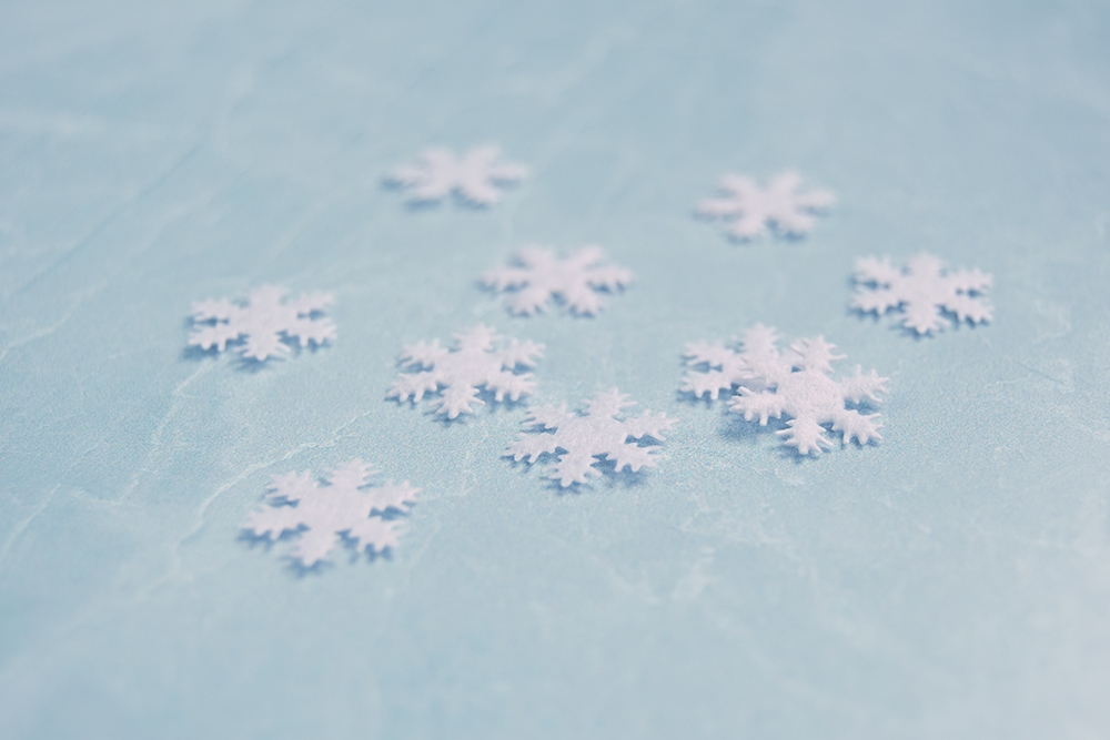 7cm White Felt Snowflakes