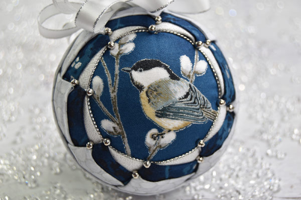 Blue & Silver Chickadee Fabric - By the Quarter Yard - Image 2