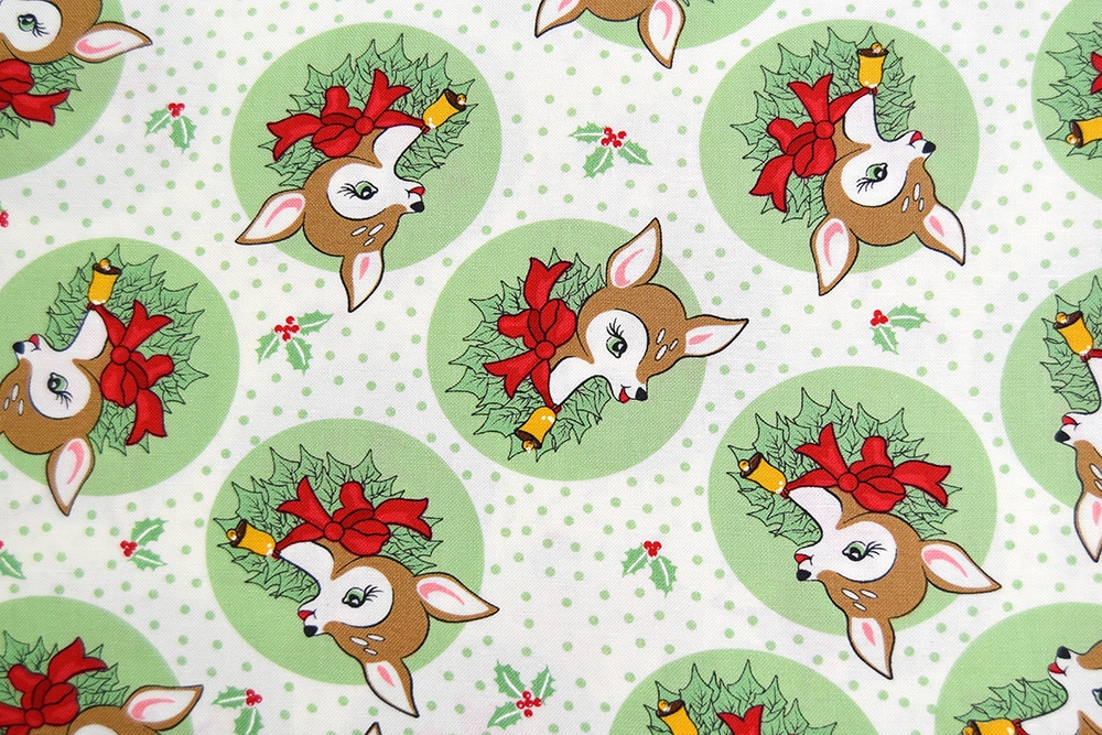 Deer Christmas Moda Fabric By the Quarter Yard The Ornament Girl's
