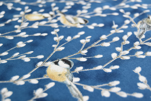 Blue & Silver Chickadee Fabric - By the Quarter Yard - Image 4