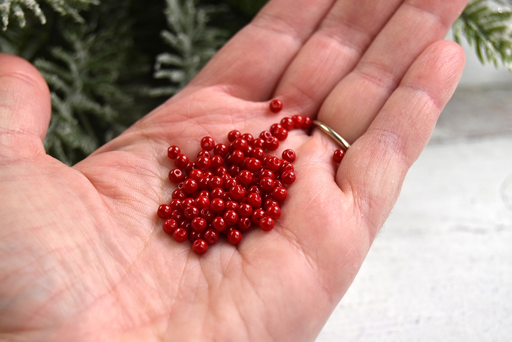 Solid Red Beads 