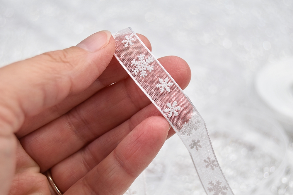 Sheer White Snowflake Ribbon – By the Yard – The Ornament Girl's Market