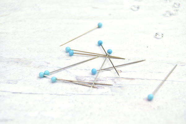 Tiny Glass Pearl Head Pins – Orange – Set of 10 – The Ornament