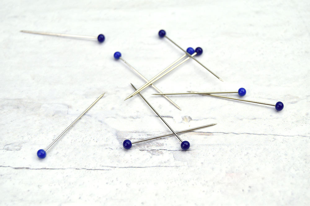Tiny Glass Pearl Head Pins – Light Blue – Set of 10 – The Ornament