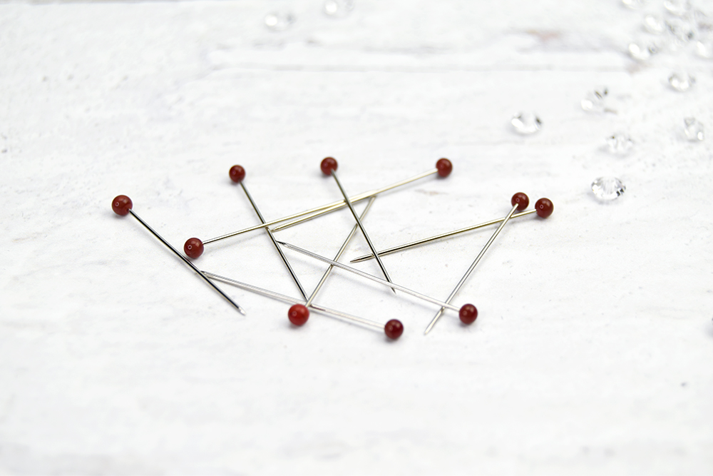 Tiny Glass Pearl Head Pins – Dark Red – Set of 10 – The Ornament Girl's  Market