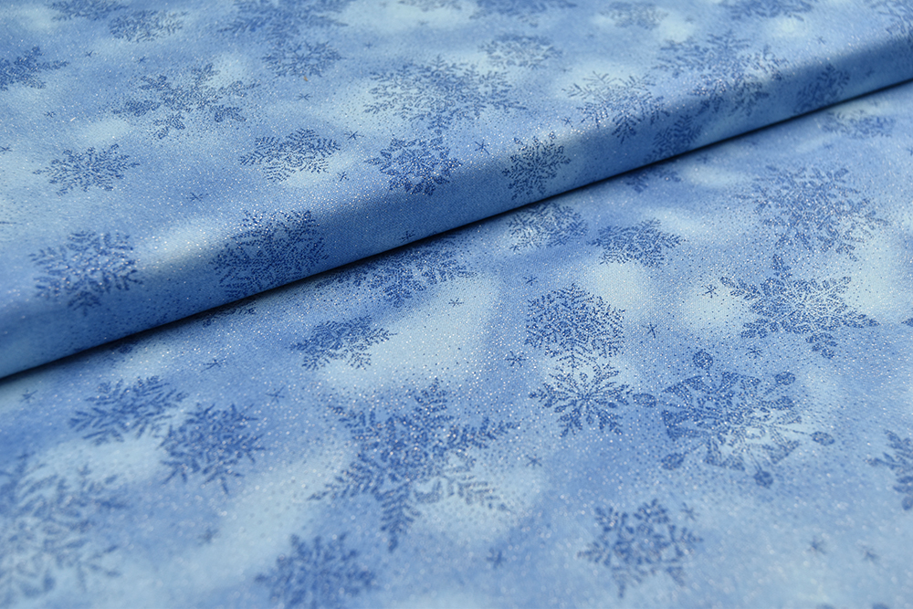 Moda Forest Frost Favorites Glitter Fabric - Blue - By the Quarter Yard - Image 3