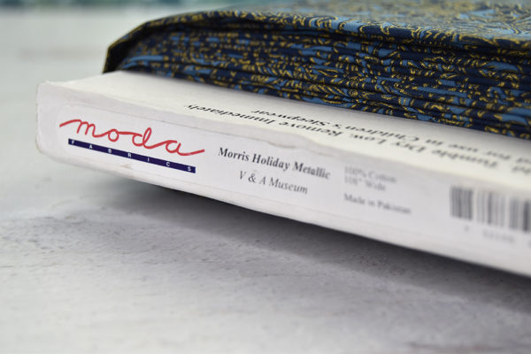 Moda Metallic Navy Blue Wide Fabric - Morris Holiday - By the Quarter Yard - Image 4