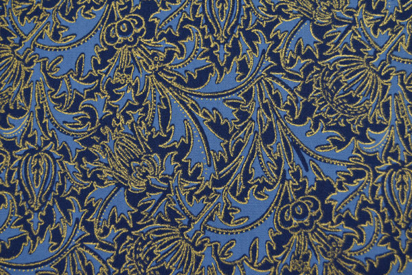 Moda Metallic Navy Blue Wide Fabric - Morris Holiday - By the Quarter Yard