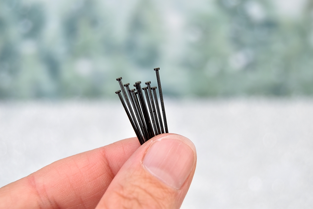 Black Straight Pins - Set of 10