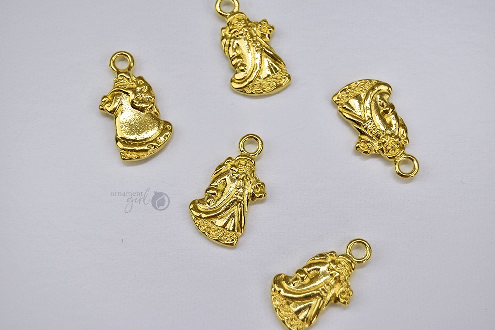 Gold Vintage Santa Charms - 5 Count - Image 4