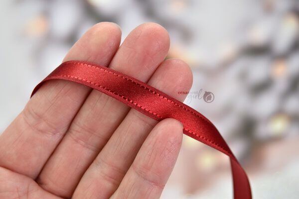 Scarlet Taffeta-Edged Satin Ribbon - By the Yard