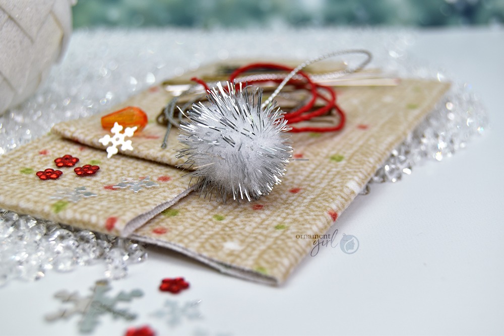 Snowball- Snowman Mini Kit - Fabric Scarf and Hat, Sequins, Nose, Arms, and More - Image 2