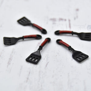 Black and Red Spatula Charm - 5 count