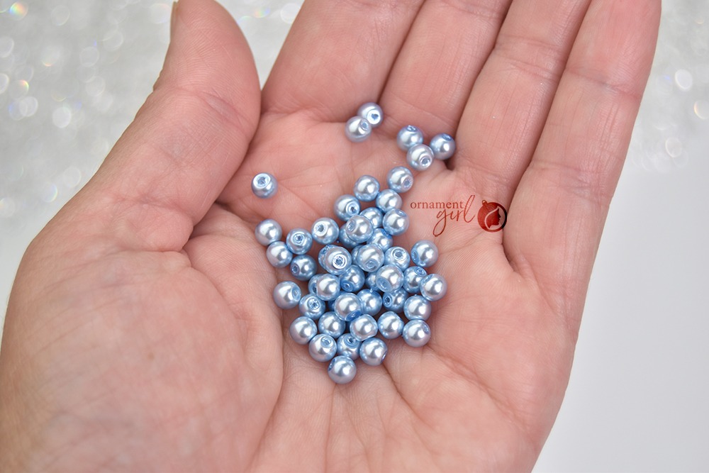 Metallic Baby Blue Beads - 4mm - 50 Count - Image 2
